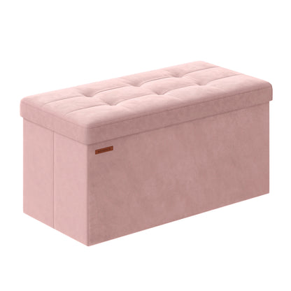Banc Coffre Pliable de Rangement en Velours | Design Décoratif Minimaliste