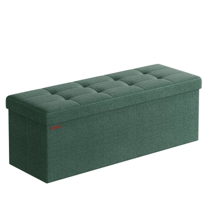 Banc Coffre Pliable en Tissu Lin | Rangement Spacieux et Design Élégant