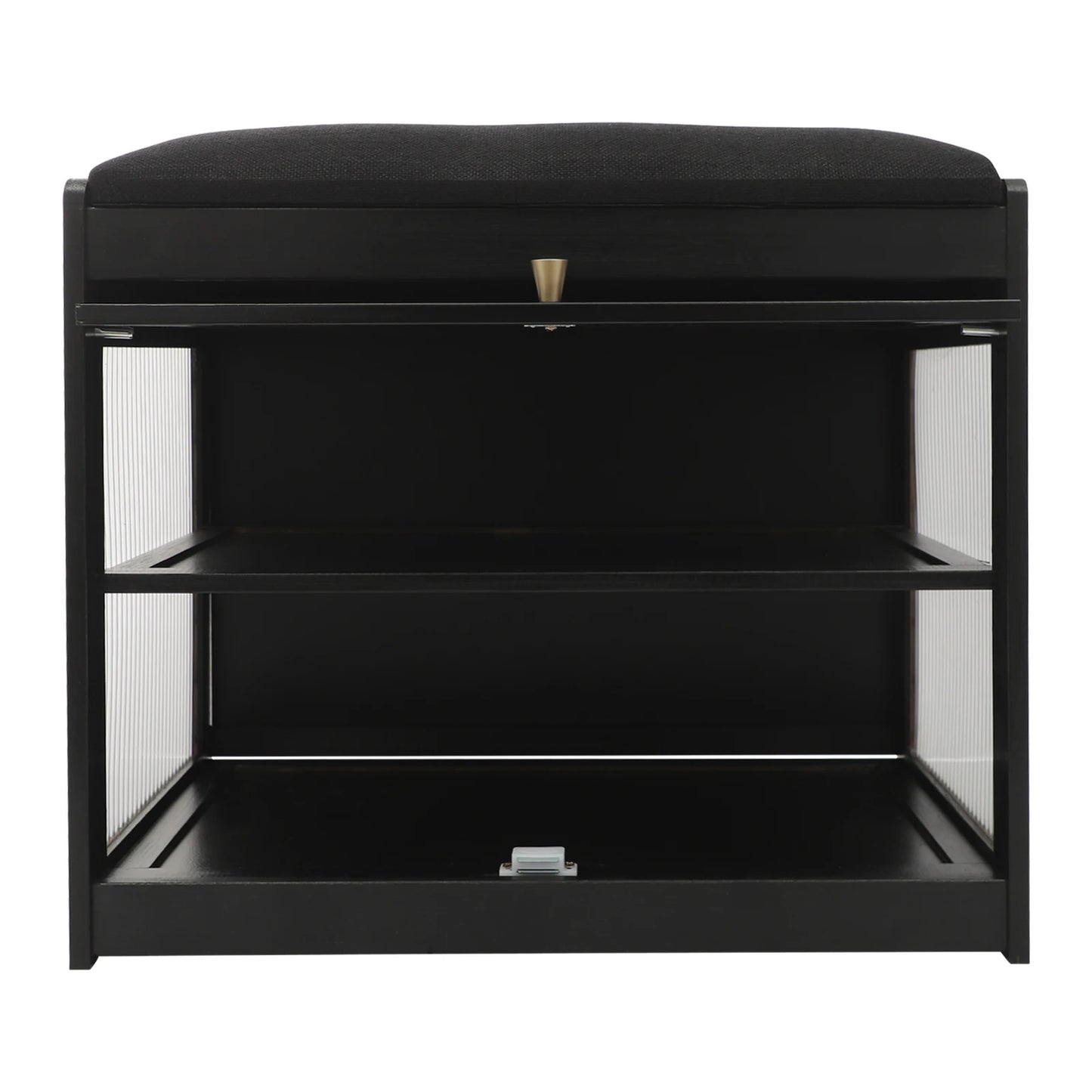 Banc à Chaussures Noir avec Assise | Design Nordique Minimaliste