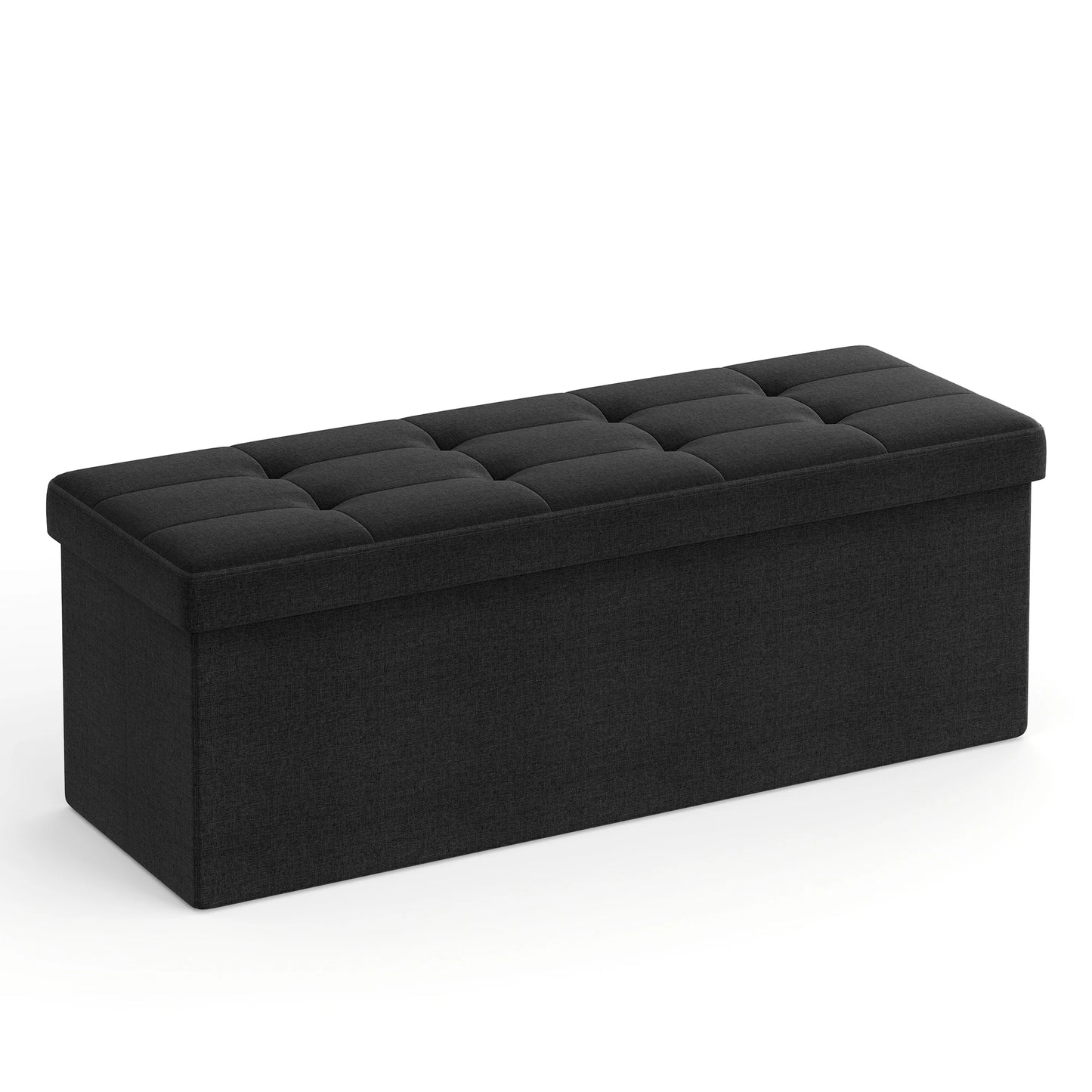 Banc Coffre Pliable en Tissu Lin | Rangement Spacieux et Design Élégant
