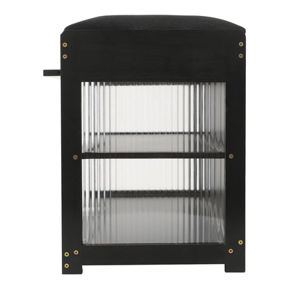 Banc à Chaussures Noir avec Assise | Design Nordique Minimaliste