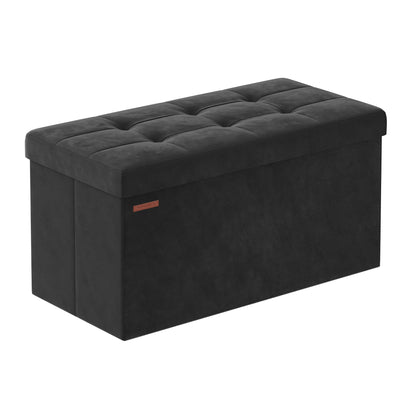 Banc Coffre Pliable de Rangement en Velours | Design Décoratif Minimaliste