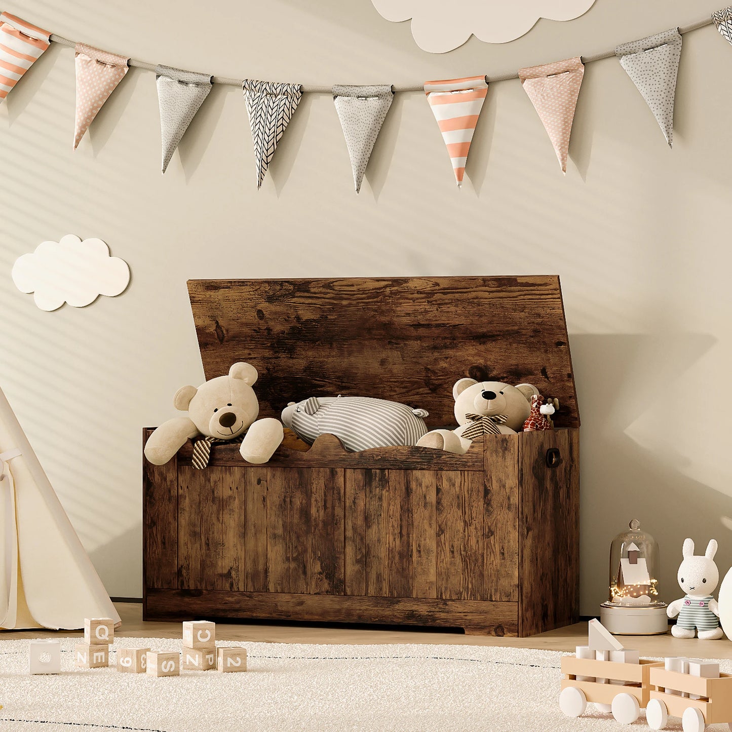 Banc Coffre de Rangement Minimaliste en Bois | Design Épuré