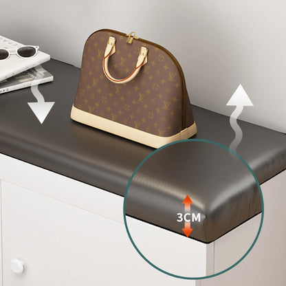 Banc à Chaussures avec Rangement | Design Élégant en Similicuir et Bois