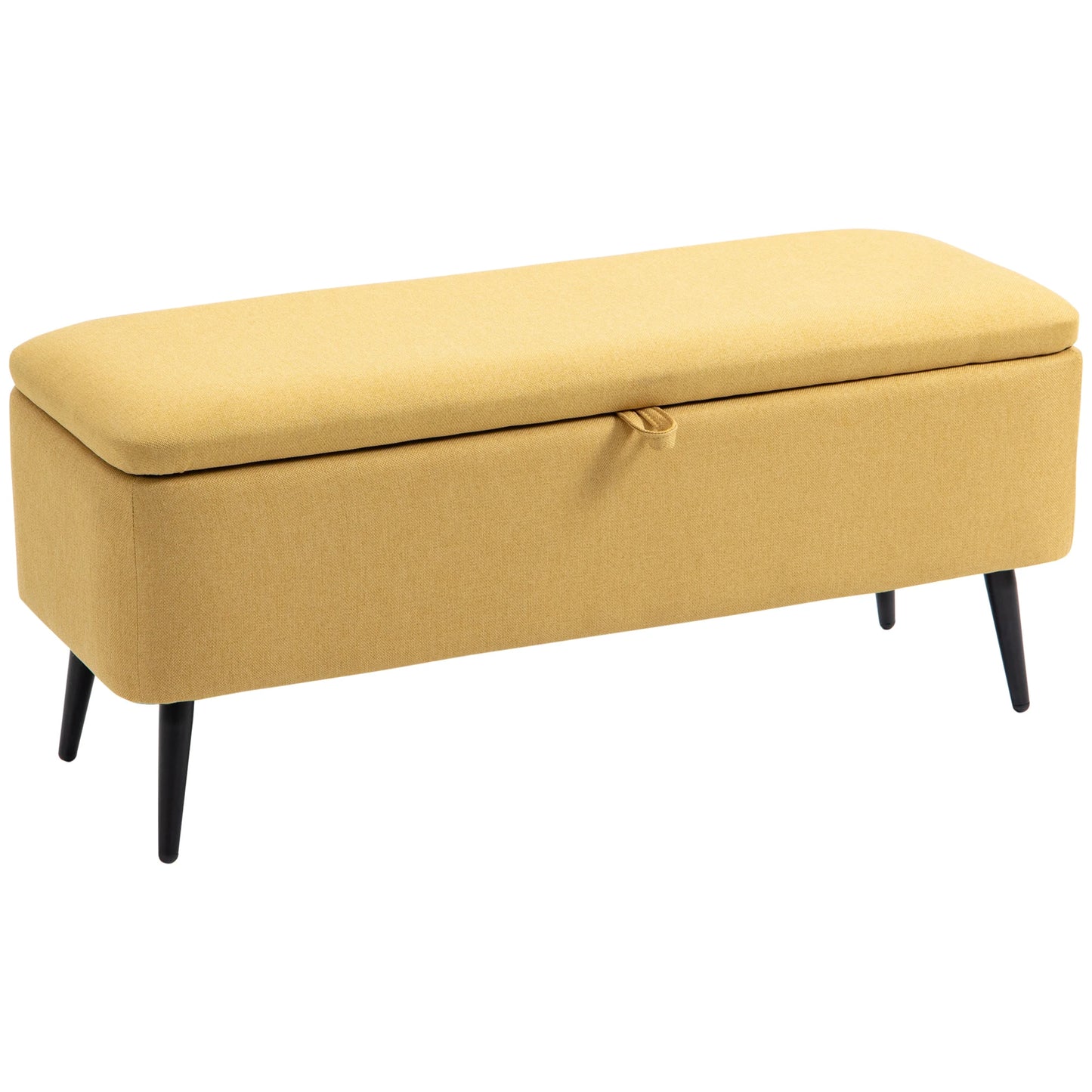 Banc Coffre Design Scandinave Jaune | Assise Rembourrée avec Rangement