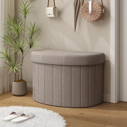 Banc Coffre de Rangement Demi-Cercle | Design Épuré et Décoratif