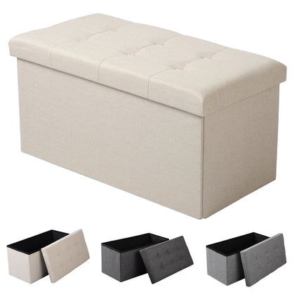 Banc Coffre Pliable avec Assise Capitonnée | Style Ottoman Design