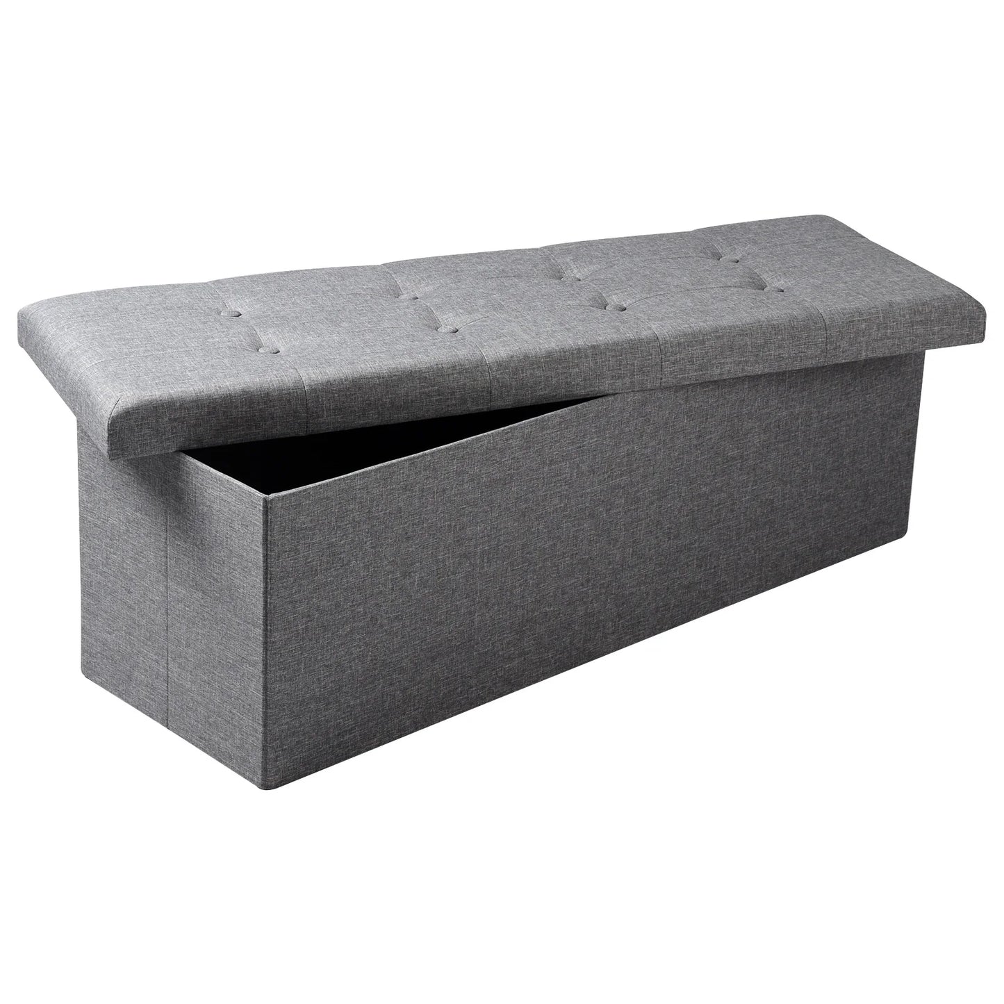 Banc Coffre de Rangement Pliable en Lin | Design Scandinave