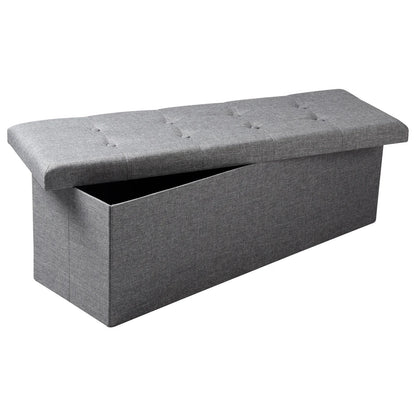 Banc Coffre de Rangement Pliable en Lin | Design Scandinave