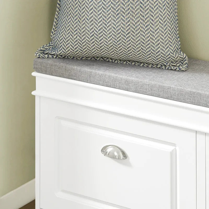Banc à chaussures Maison Banc au design scandinave avec assise et espace de rangement compact, gris, en bois moderne