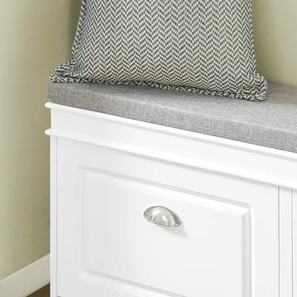 Banc à chaussures Maison Banc au design scandinave avec assise et espace de rangement compact, gris, en bois moderne