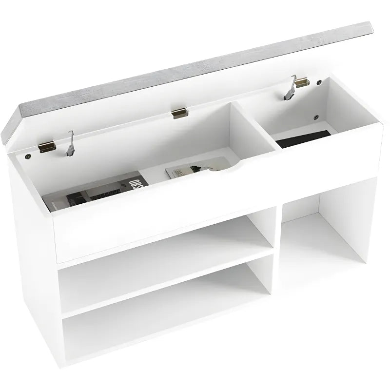 Banc à chaussures Maison Banc avec coussin, design compact et rangements astucieux pour entrée ou hallway.