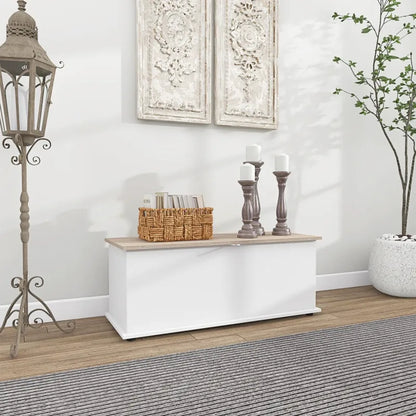 Banc coffre en bois moderne de Maison Banc avec assise solide et espace de rangement spacieux pour salon ou entrée