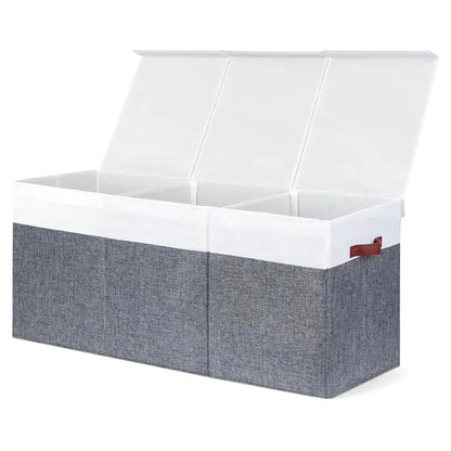 Banc coffre de rangement pliable pour enfant en bois avec couvercle, design scandinave moderne, Maison Banc.