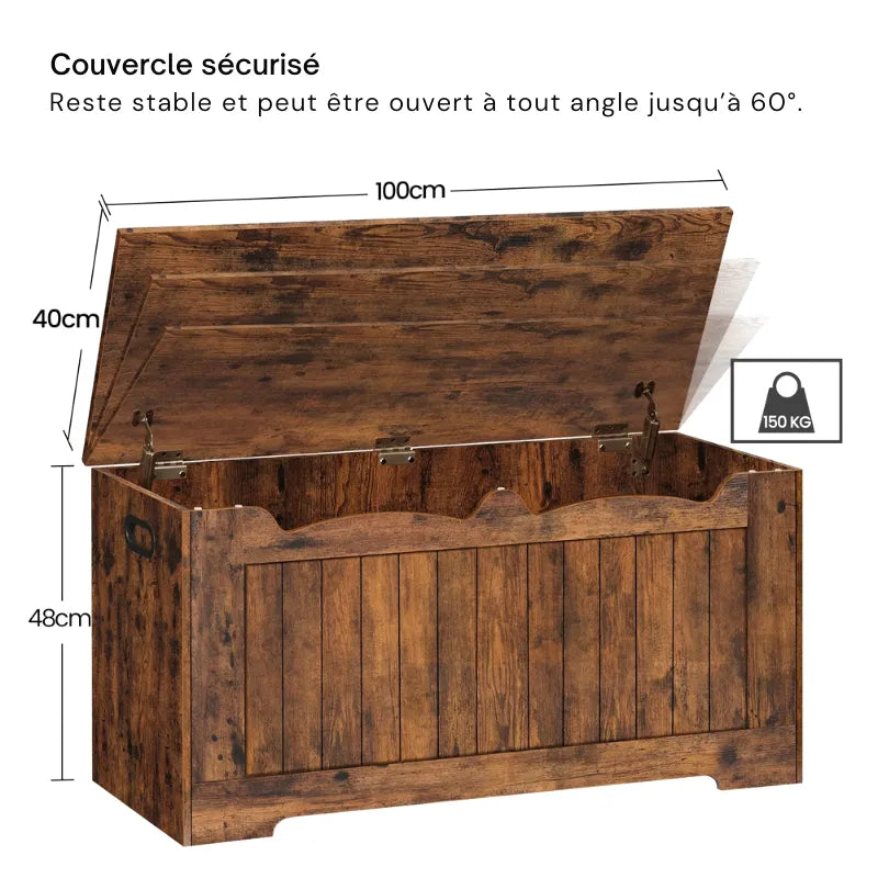 Banc coffre de rangement minimaliste en bois blanc de la marque Maison Banc, design épuré et élégant pour intérieur moderne.