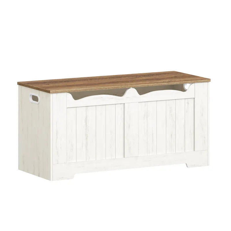 Banc coffre de rangement moderne en blanc avec design minimaliste, idéal pour salon ou chambre, par Maison Banc