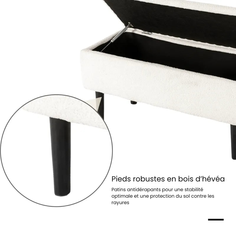 Banc coffre déco en velours Maison Banc avec rangement élégant et confortable, idéal pour styliser et organiser votre espace intérieur.