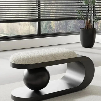 Banc d’entrée à chaussures noir Maison Banc avec design nordique minimaliste et finition luxe, longueur 100 cm.