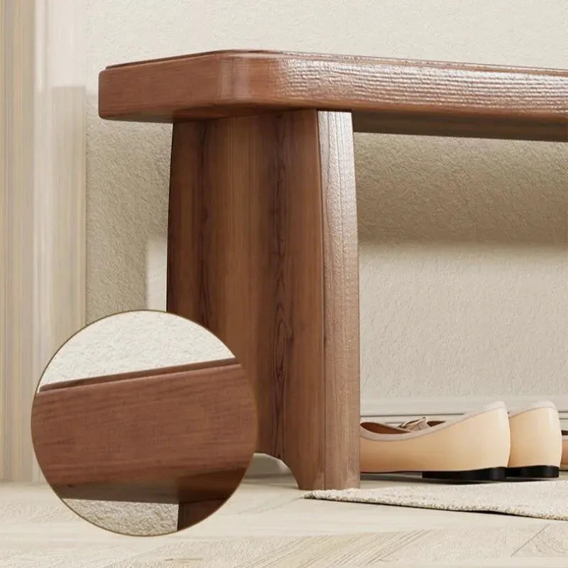 Banc d'entrée en bois massif Maison Banc, design minimaliste moderne, assise de 60 cm en bois naturel, élégant et fonctionnel